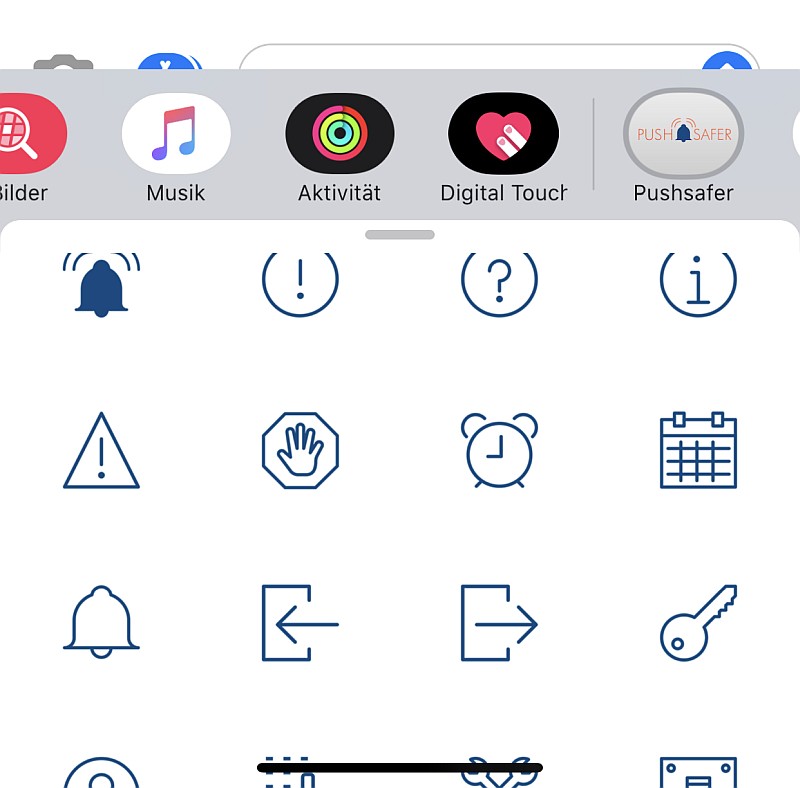 Pushsafer iMessage Sticker iOS