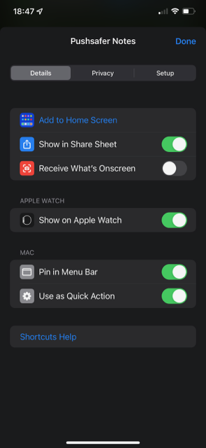 Pushsafer Shortcuts in iOS MacOS Siri ActionSheets Automation 12