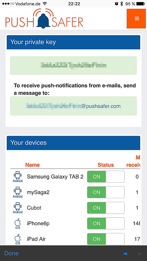 Pushsafer Screenshot 02 iPhone