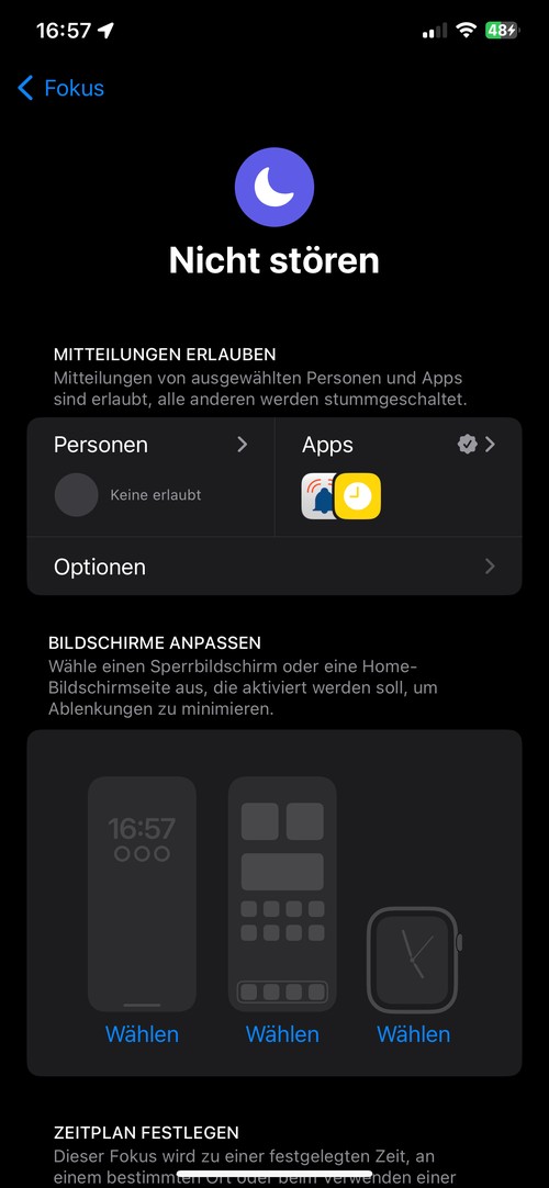 Pushsafer Fokus Einstellungen