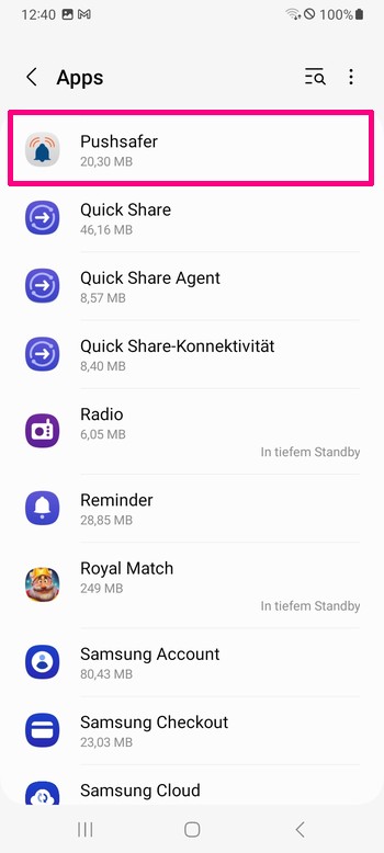 Android >= 13 Pushsafer zum Autostart hinzufügen 02