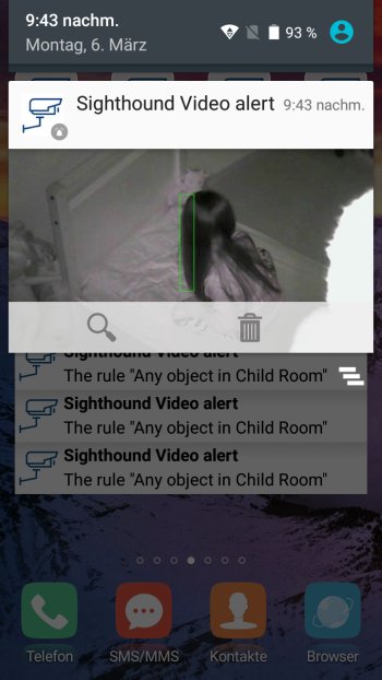 How to send push notifications out of Sighthound Video Screenshot Android