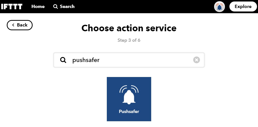 Search and select Pushsafer.comIf not already done, you have to connect to your Pushsafer.com account via a secure OAUTH2 connection. - Pushsafer works with IFTTT
