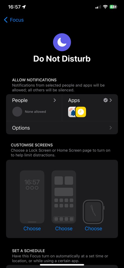 Pushsafer Focus settings
