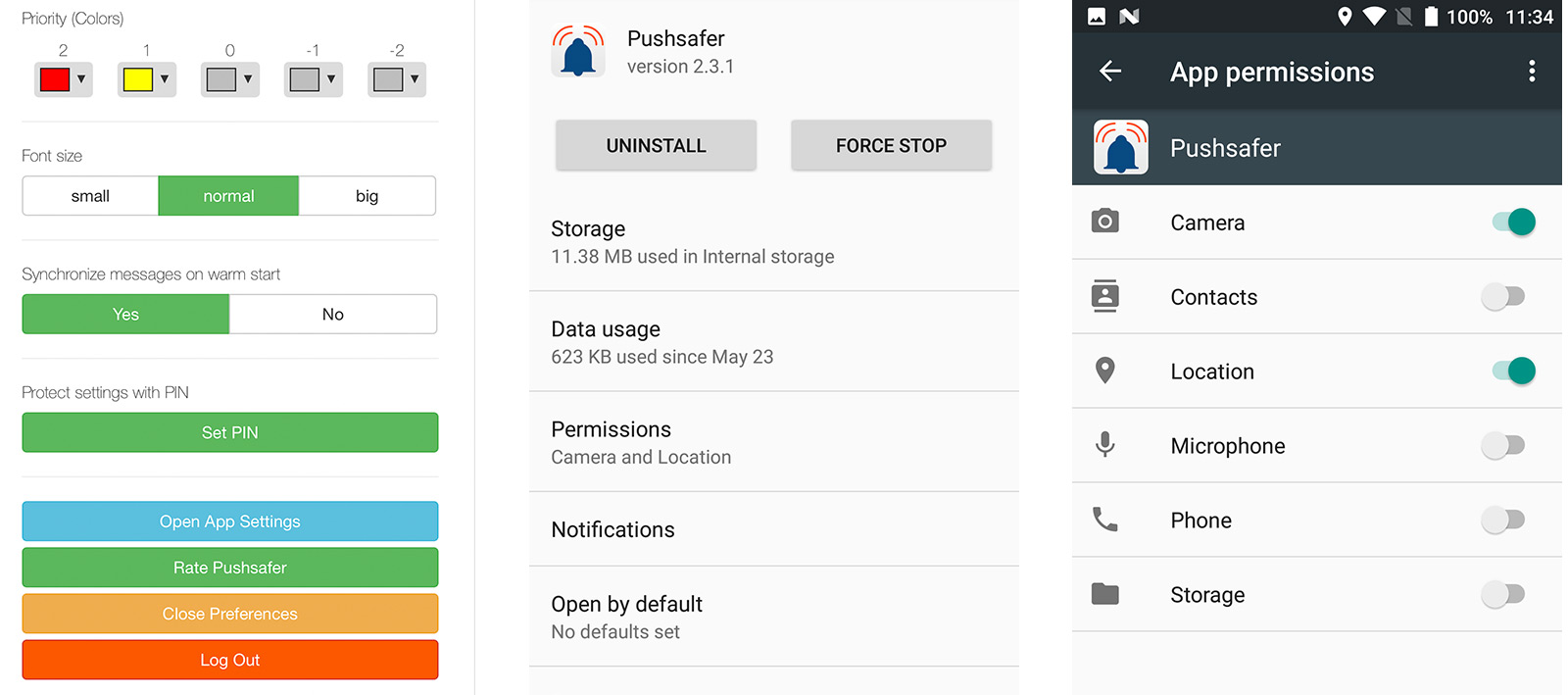 Pushsafer Location Tracking Permissions Android till Version 7