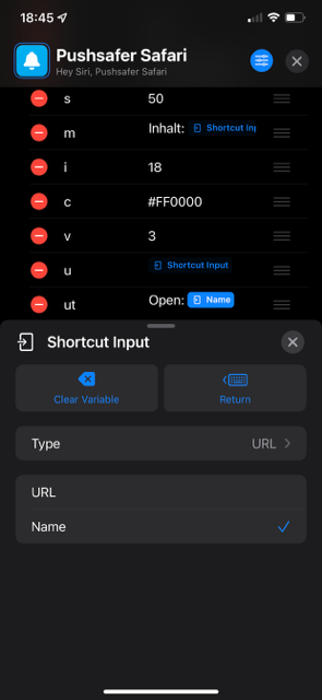Pushsafer Shortcuts in iOS MacOS Siri ActionSheets Automation 07